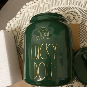 Green Lucky Dog Treat Jar